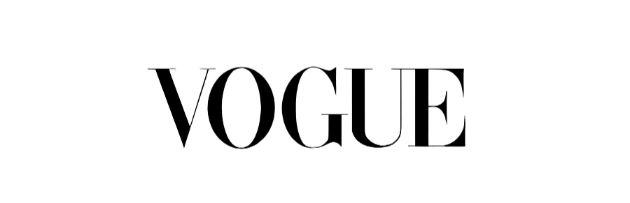 The word "VOGUE" in large black letters on a white background.