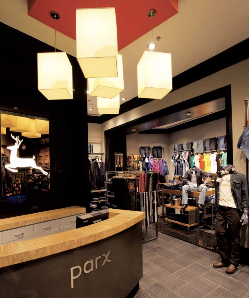 elegant interior for retail clothing store for men