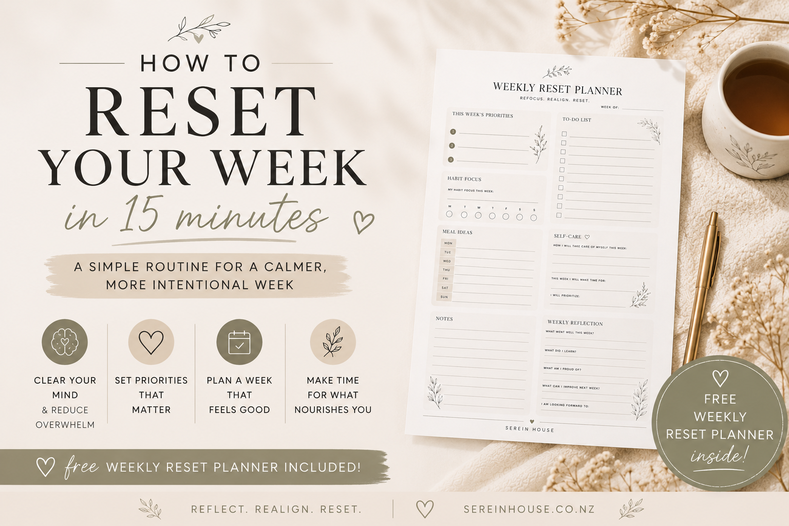 How to Reset Your Week in Just 15 Minutes (Free Weekly Reset Planner)