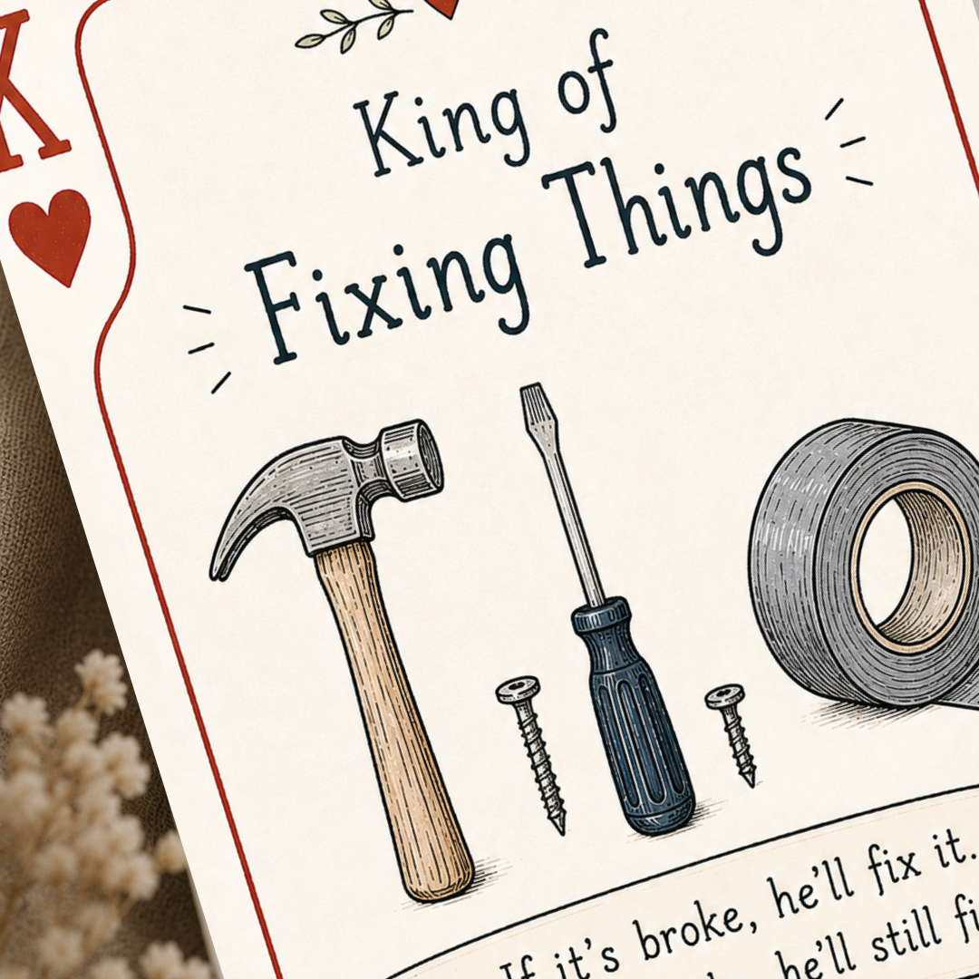 Playing card cards for Father’s Day king of fixing things   - Mockup 3.png