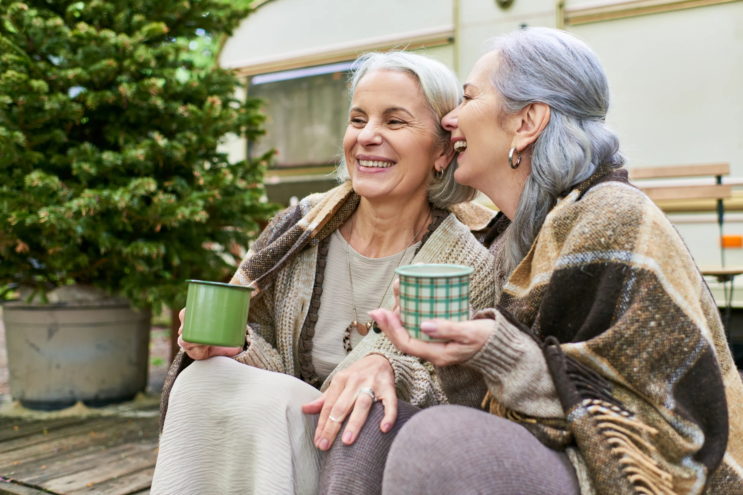 same sex couple happy in retirement