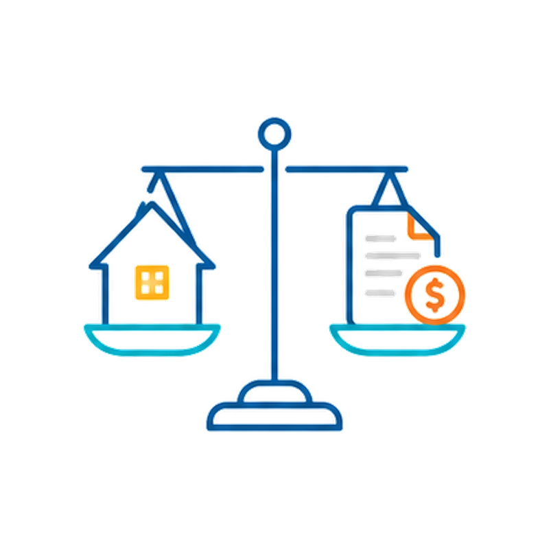 Asset and debt strategy icon