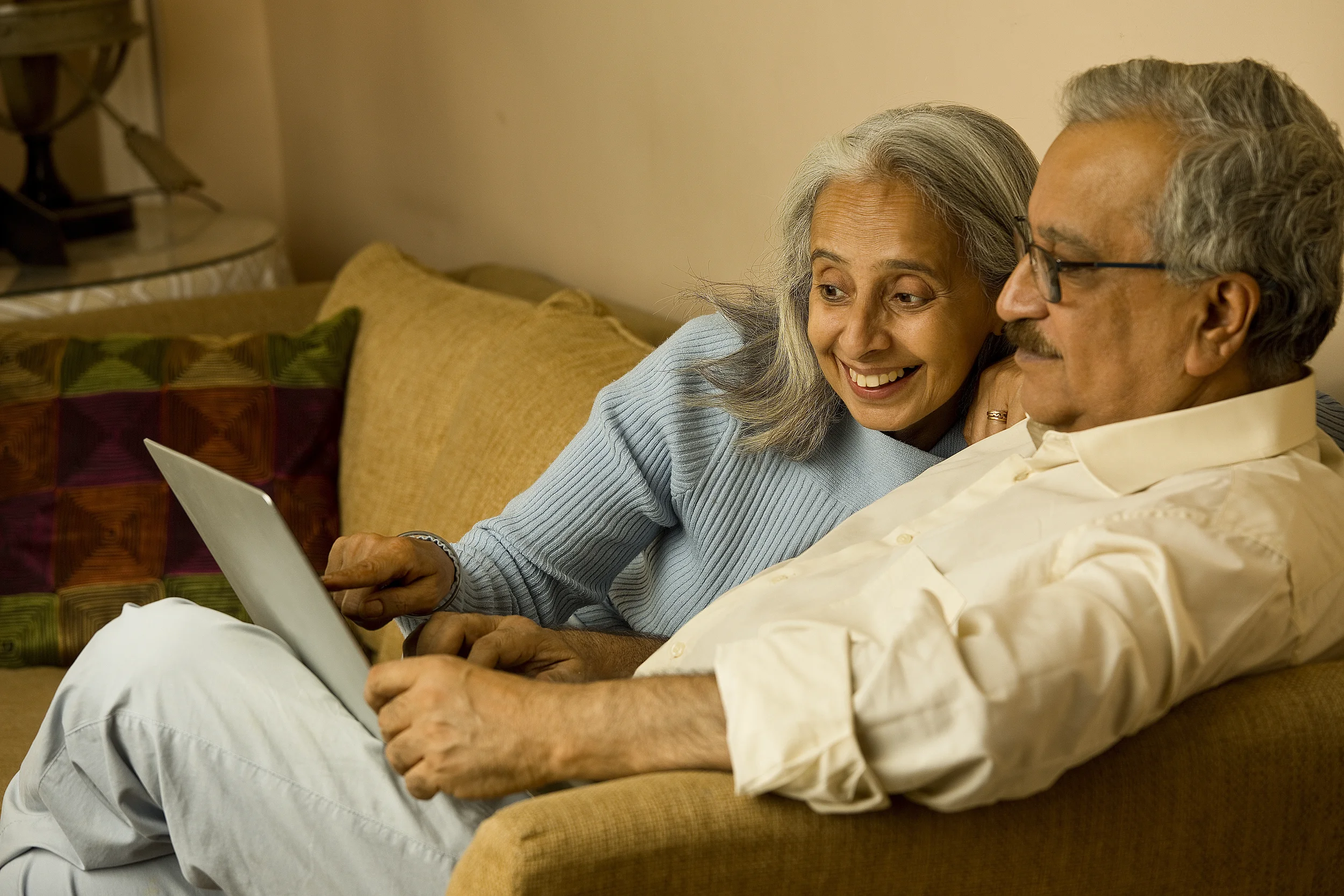 couple looking at their financial plan