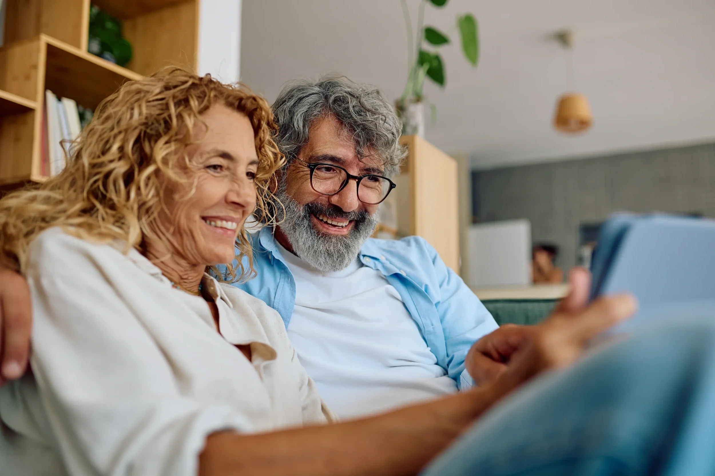 couple looking at investments