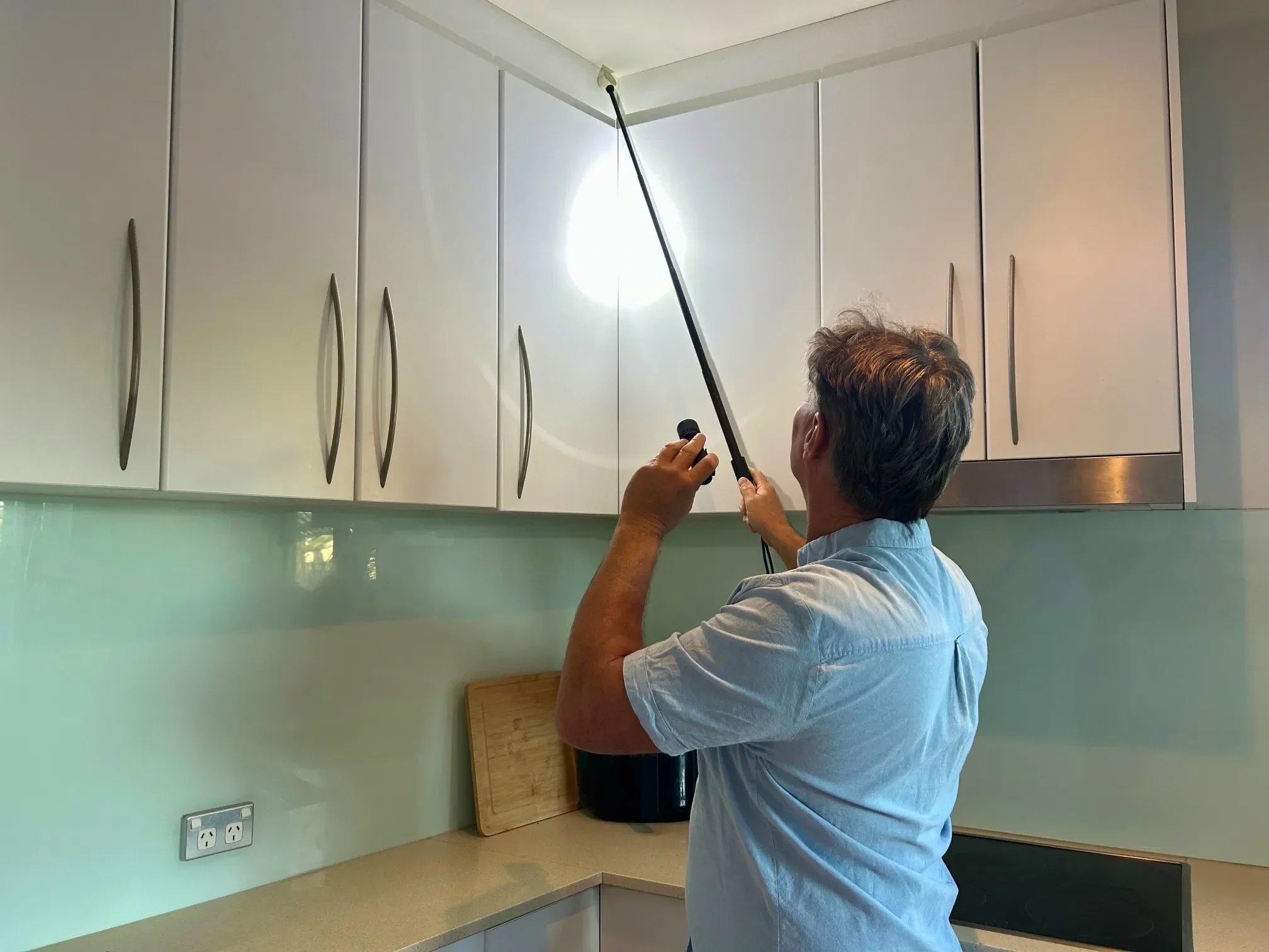 Shane Macfarlane conducting a building inspection