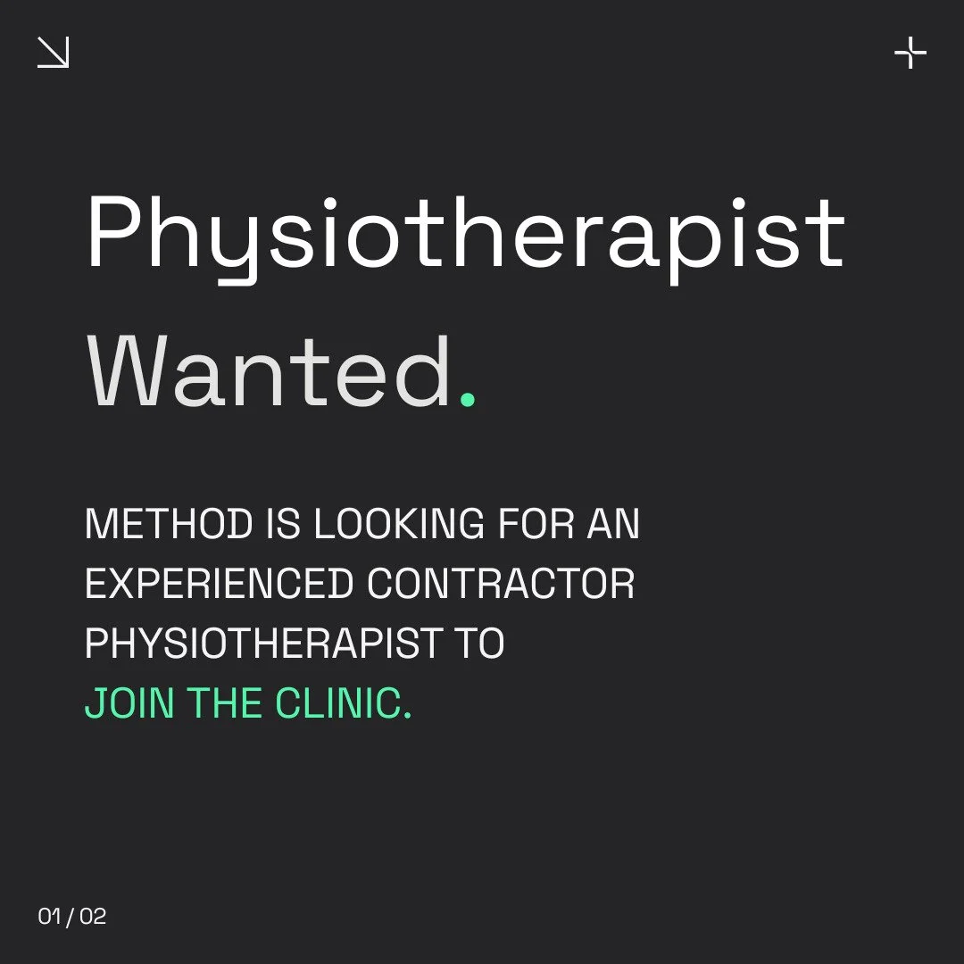 Method is Hiring: Physiotherapy Contractor

We&rsquo;re looking for a motivated, confident, and skilled physiotherapist to join our growing team. As a contractor, you&rsquo;ll enjoy autonomy, flexibility, and the opportunity to build a rewarding case
