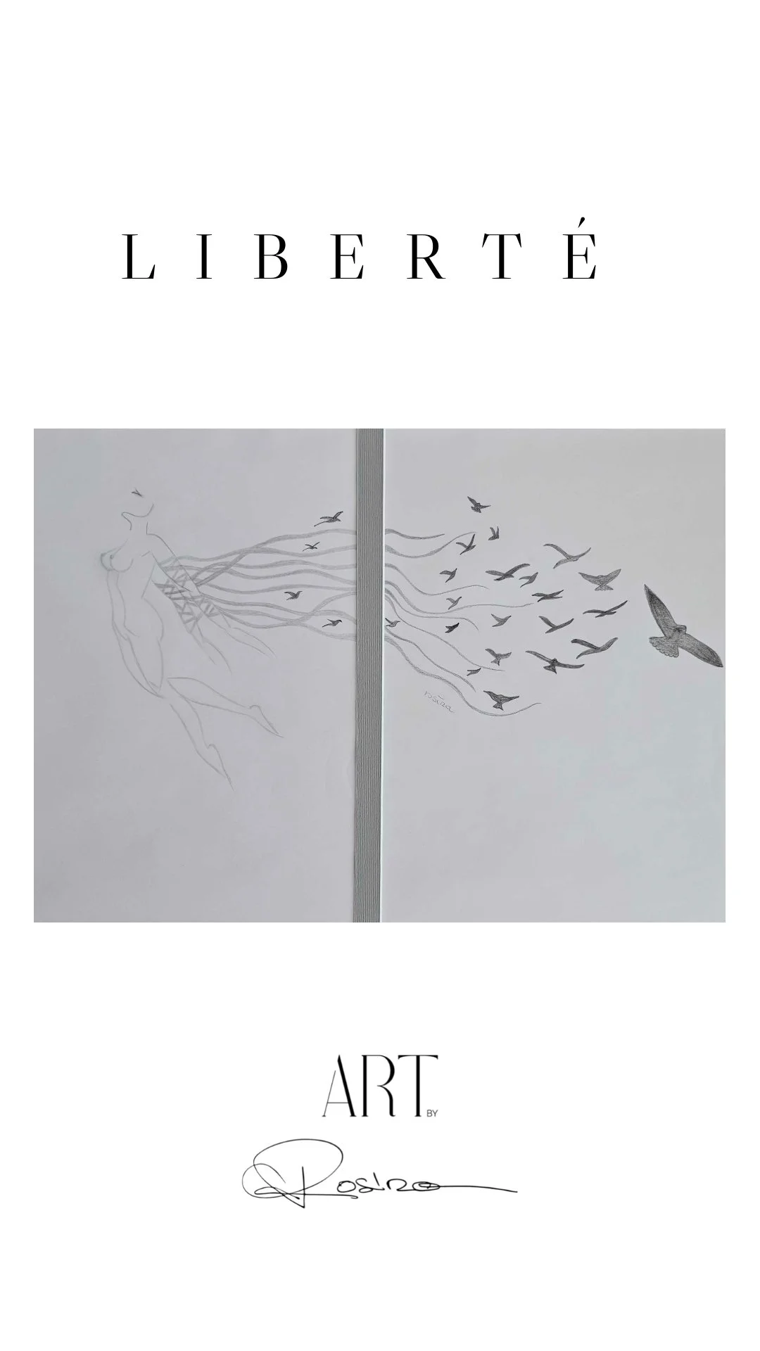 Crayon 40 x 50 encadré sous verre