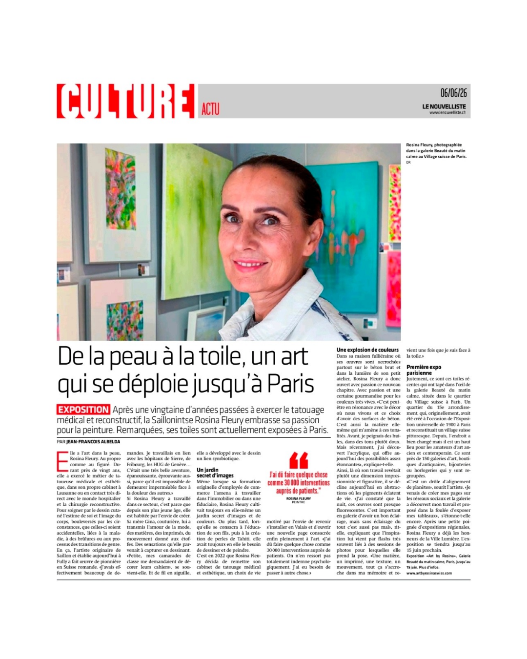 De la peau à la toile, un art qui se déploie jusqu’à Paris