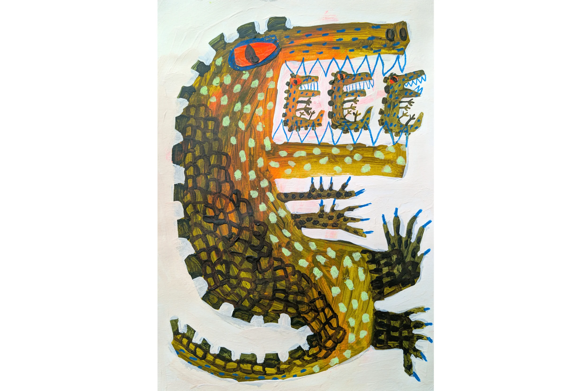 Blue Nail Polish Crocodile
