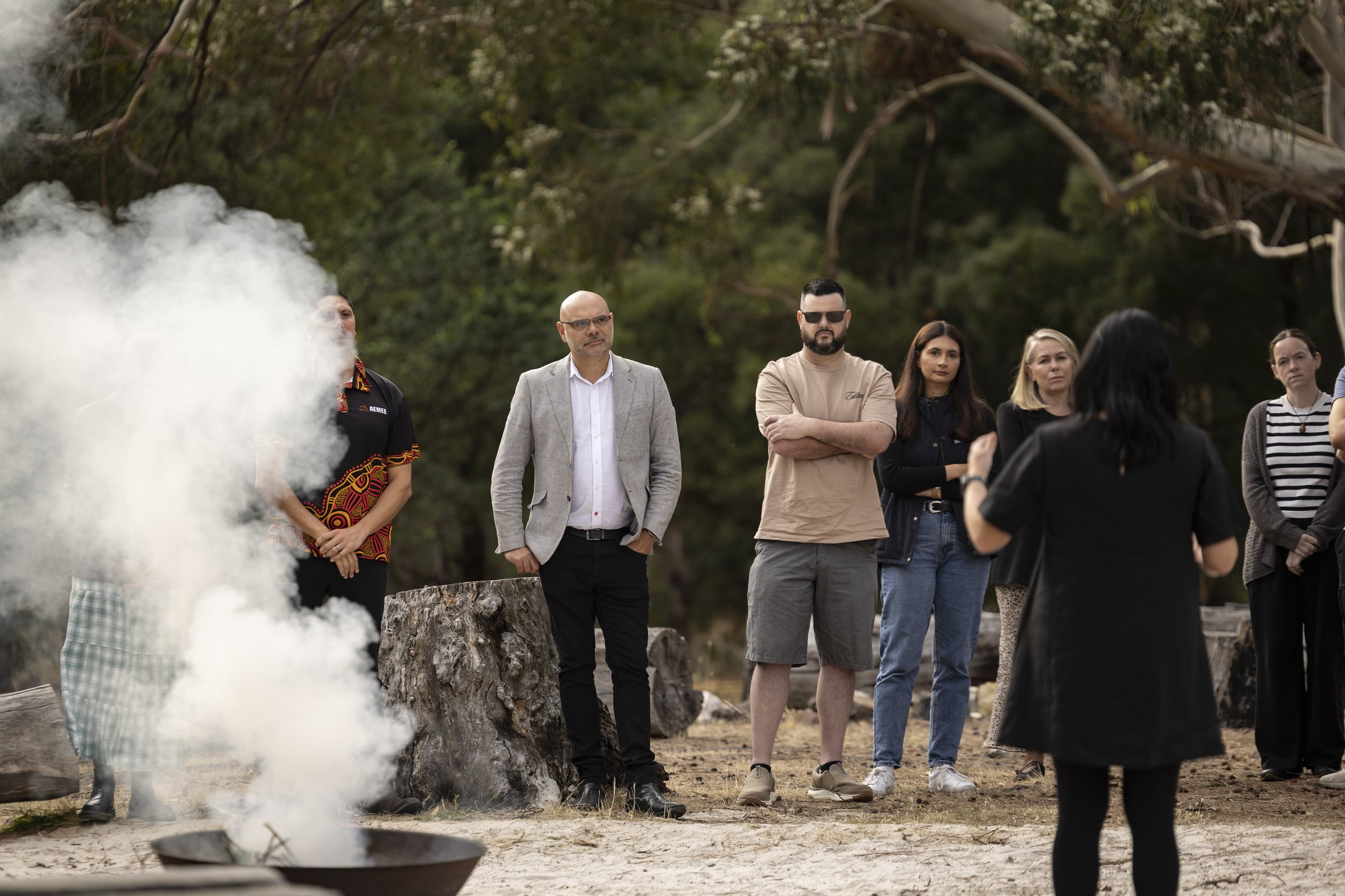 Smoking ceremony at the Regional Series in Tasmania