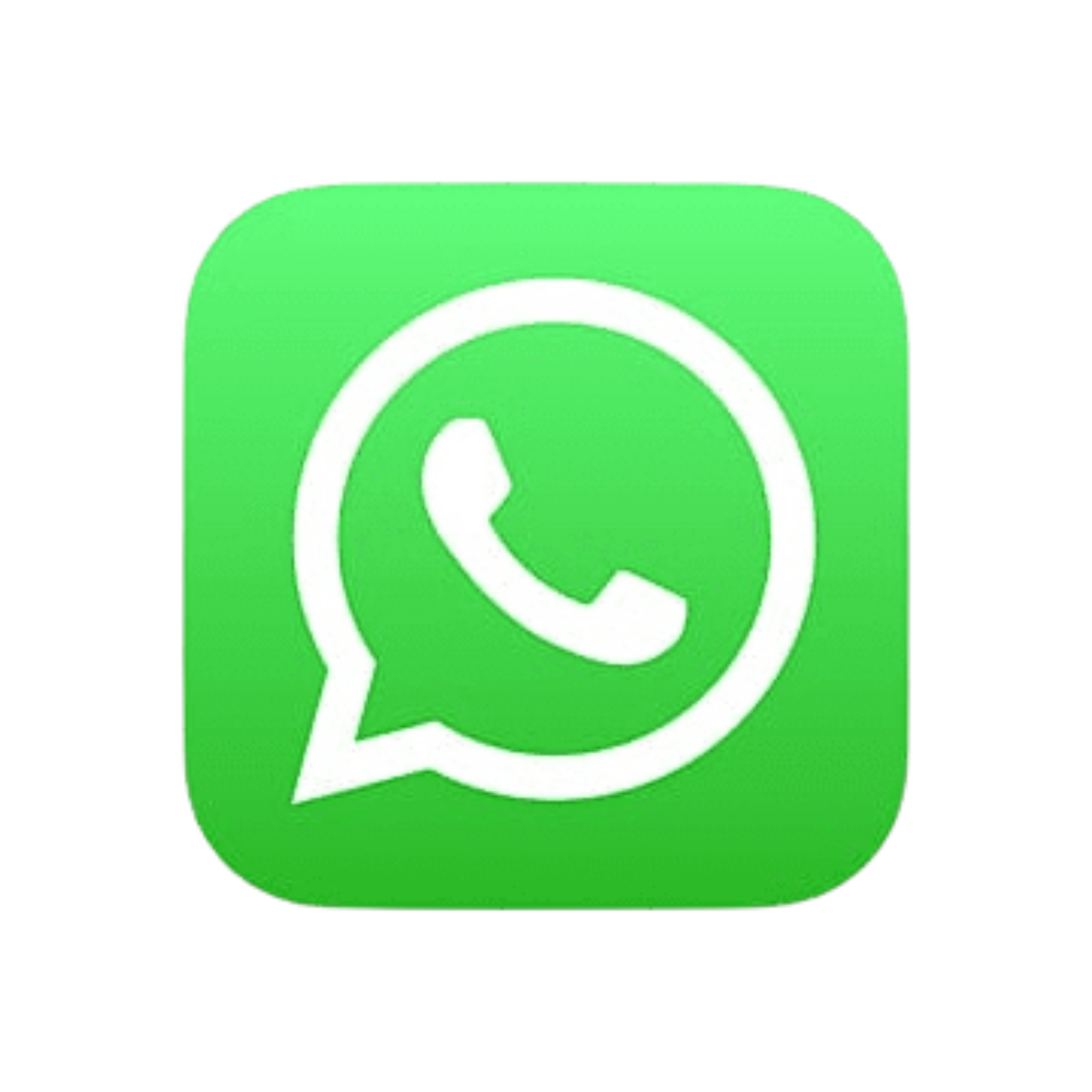Green icon with a white speech bubble and a telephone receiver inside it, representing a customer support or chat service.