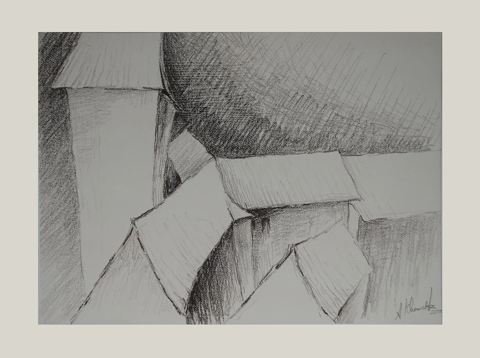 „KOMPOSITION MIT DÄCHERN“
2001-1. SEPIA
M.P. - 65x50cm