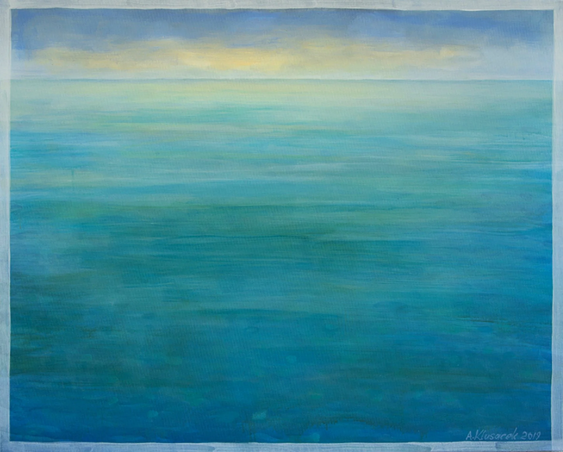 „BLICK ÜBERN ATTERSEE IM MORGENLICHT“
2019-9. ACRYL
80x100cm