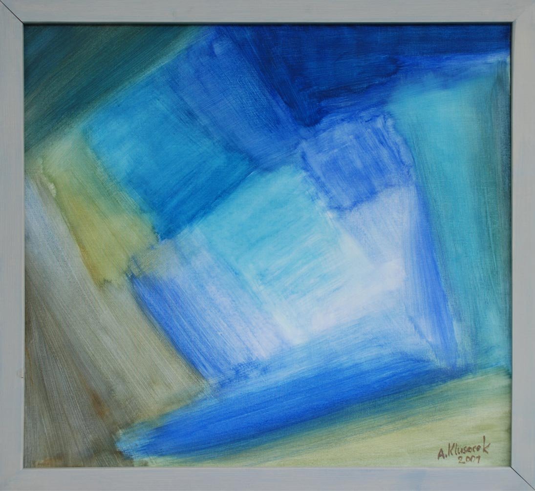 „RÄUMLICHES BLAU“
2001-6. ÖL
M.R. 83x77cm