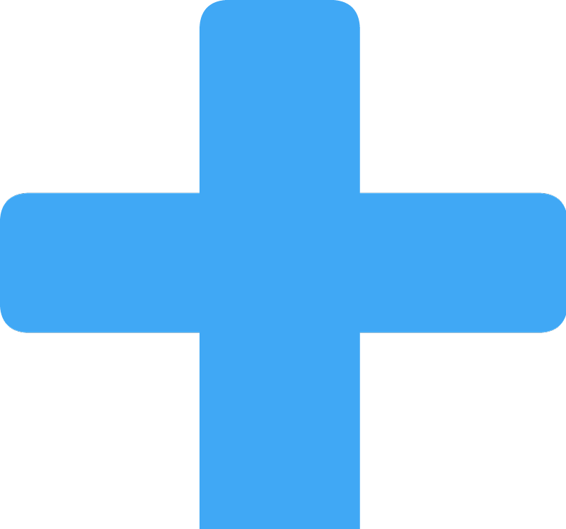 Blue medical cross symbol.