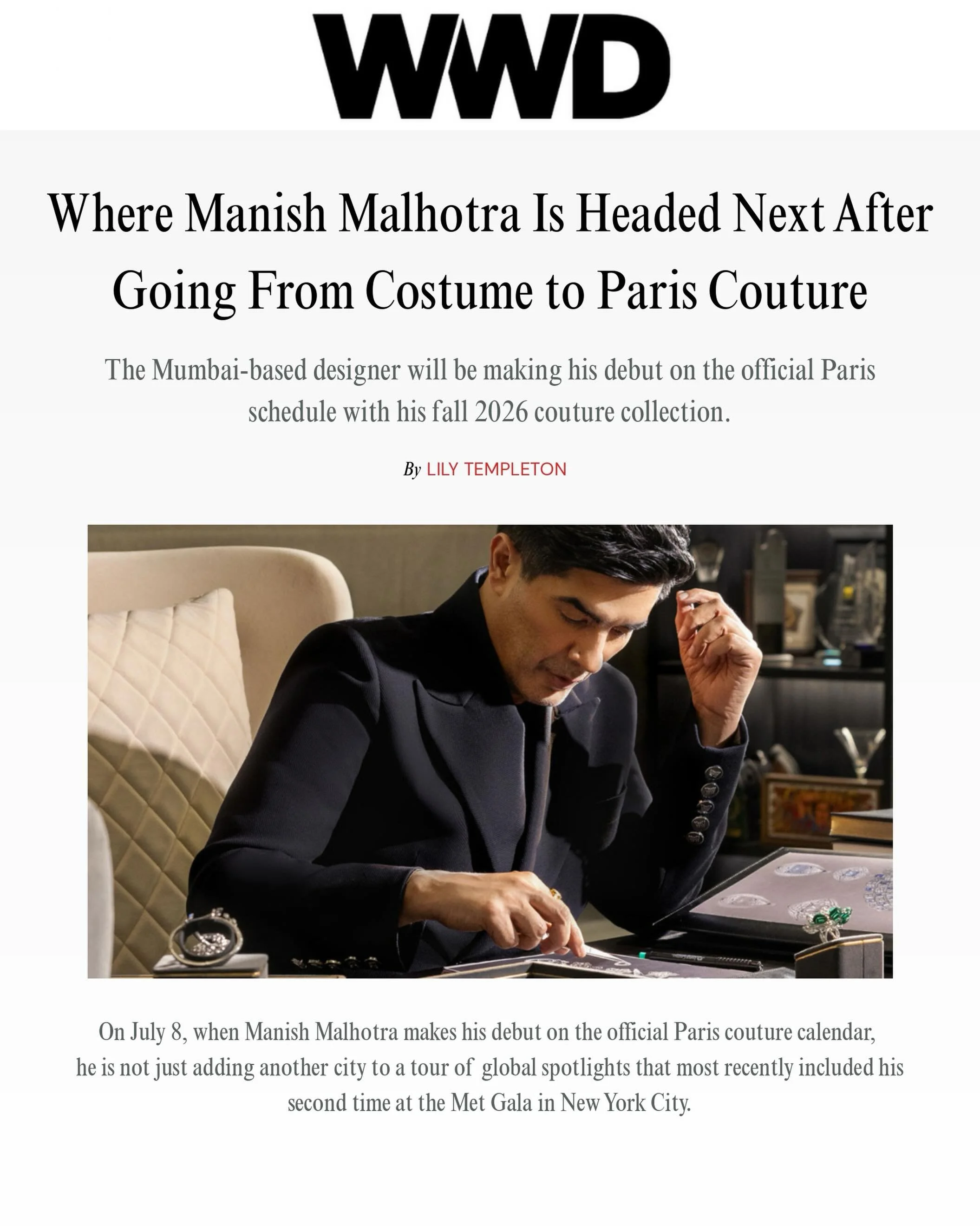 @MANISHMALHOTRAWORLD EXCLUSIVE FOR @WWD IN CONVERSATION WITH @LILYTEMPLETON