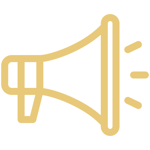 Icon of a megaphone with sound waves
