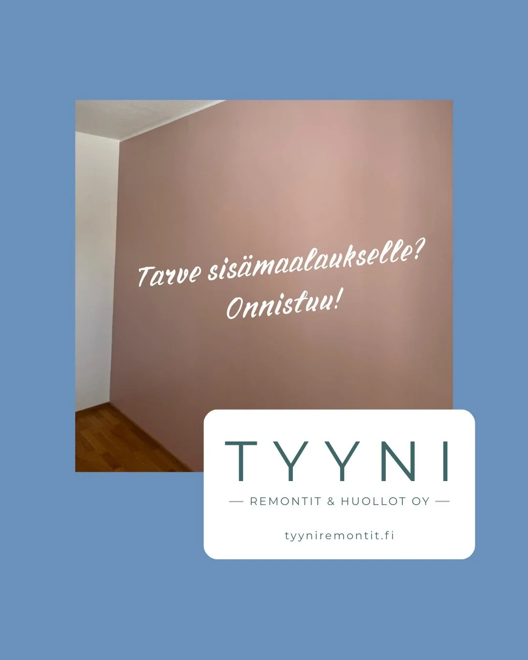 Tilaa meilt&auml; sis&auml;maalaus, saat projektin ja lopputuloksen laadulla - luotettavalla ja yst&auml;v&auml;llisell&auml; palvelulla. 

Seuraaville kohteille on tilaa elokuun puolessa v&auml;liss&auml;, ota siis yhteytt&auml; heti.

*ENG*

Book y