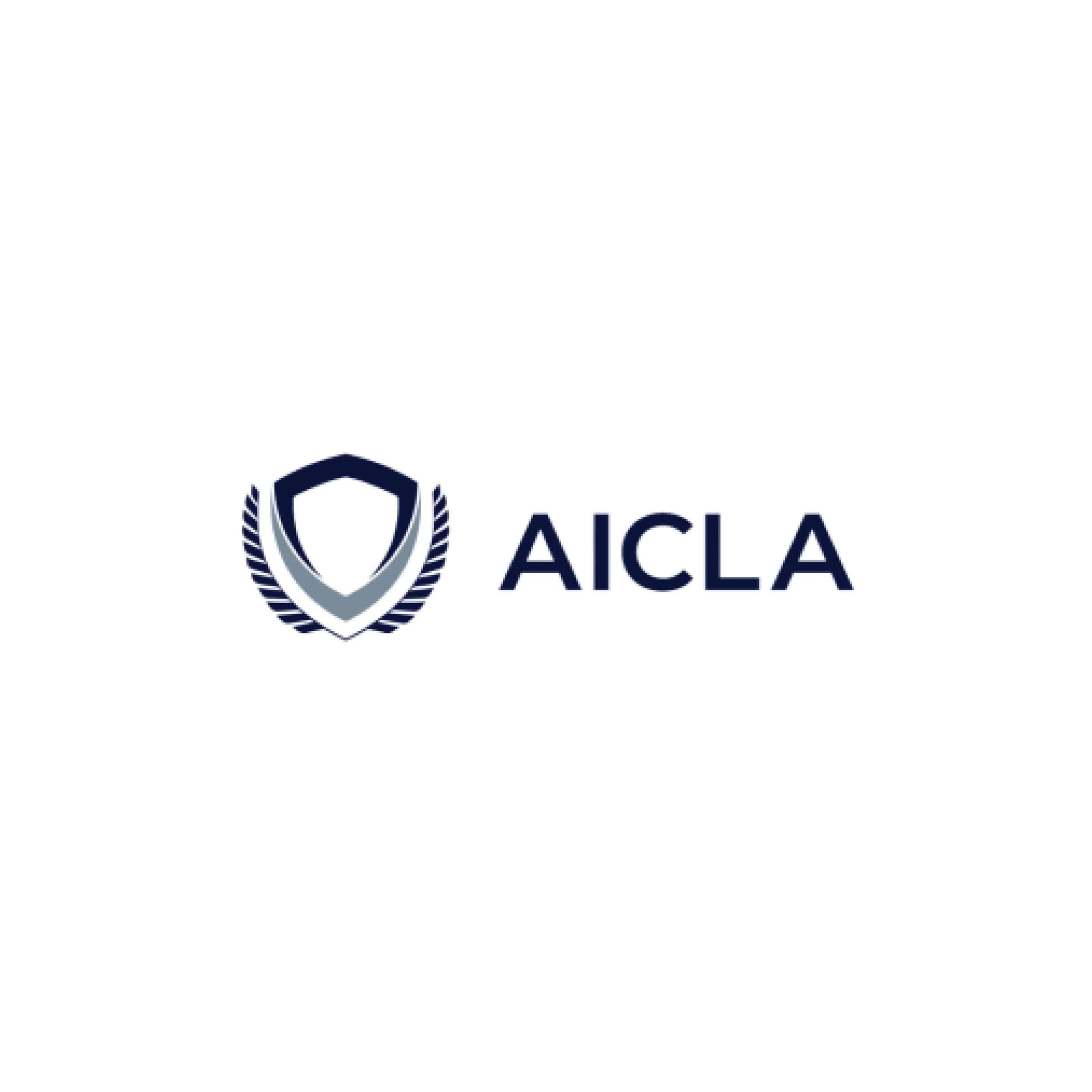 A logo with a shield in the center, surrounded by a wreath, and the word 'AICLA' below.