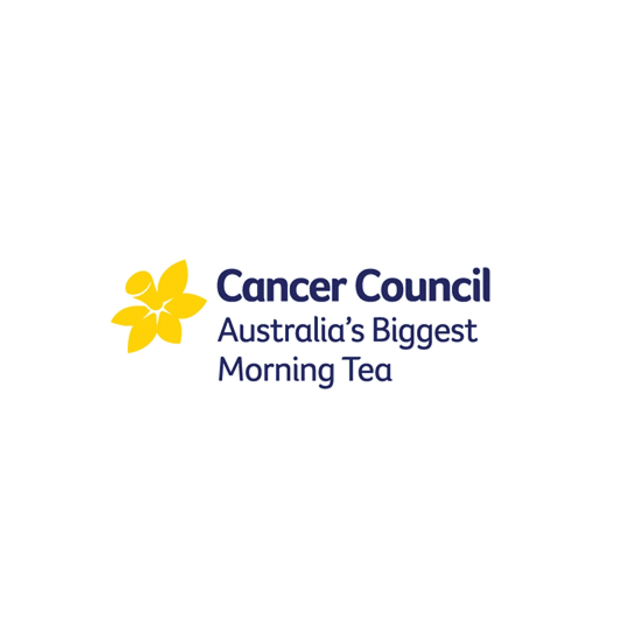 Part of a white background with a yellow butterfly illustration and text that reads 'Cancer Council Australia's Biggest Morning Tea'.