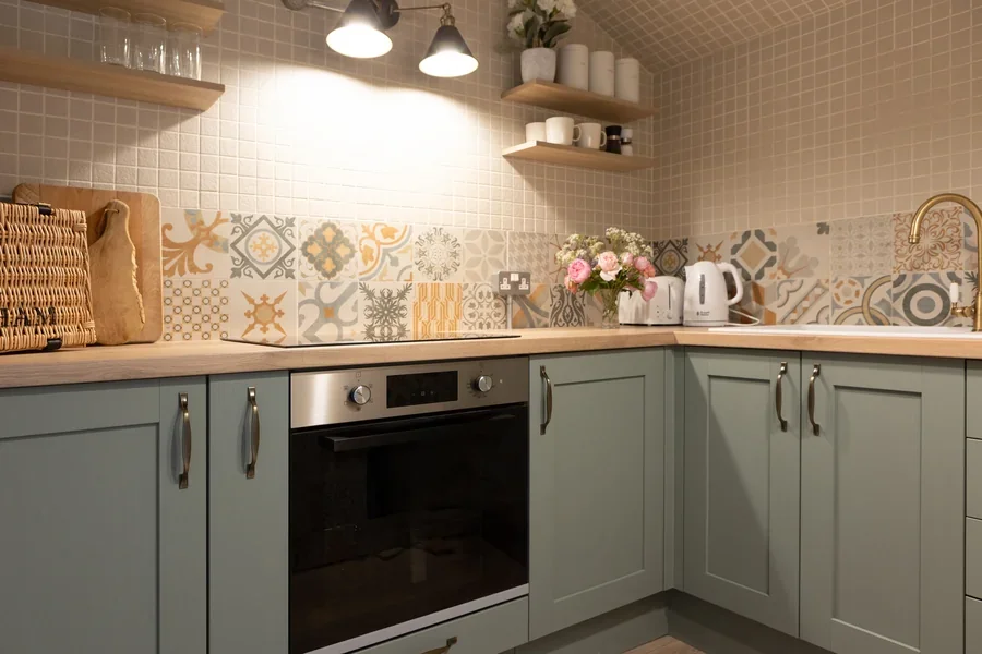 The stylish kitchen in Little Sandford, perfect for solo travellers or couples