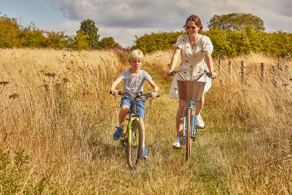 Cycling through the fields on the West Barsham Estate