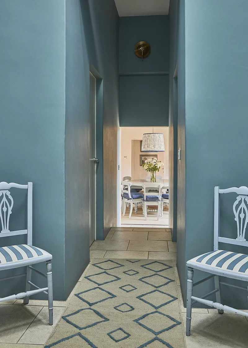 The vibrant bedroom hallway in Long Meadow