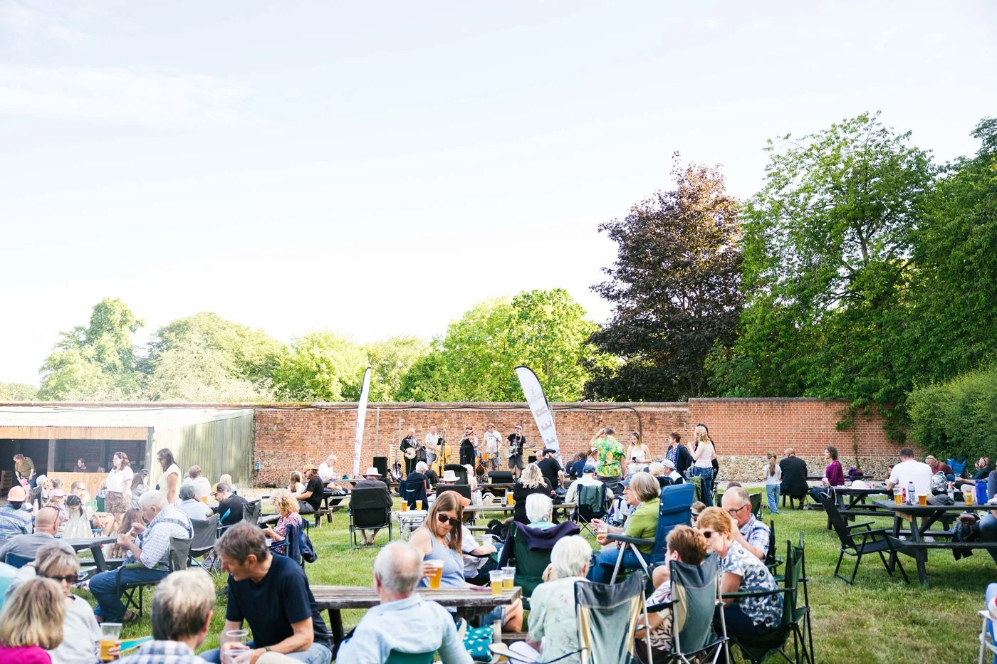 View from the dining area in Great East over gardens and rolling fields