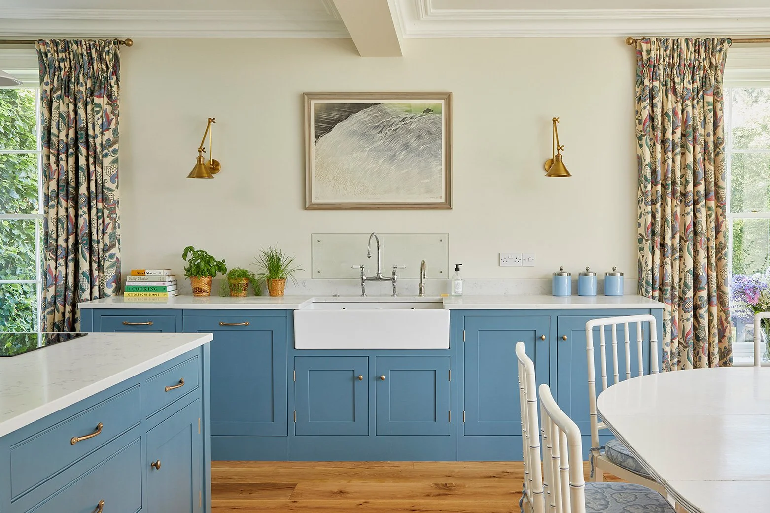 The spacious, light-filled kitchen at Meadow House is perfect for entertaining