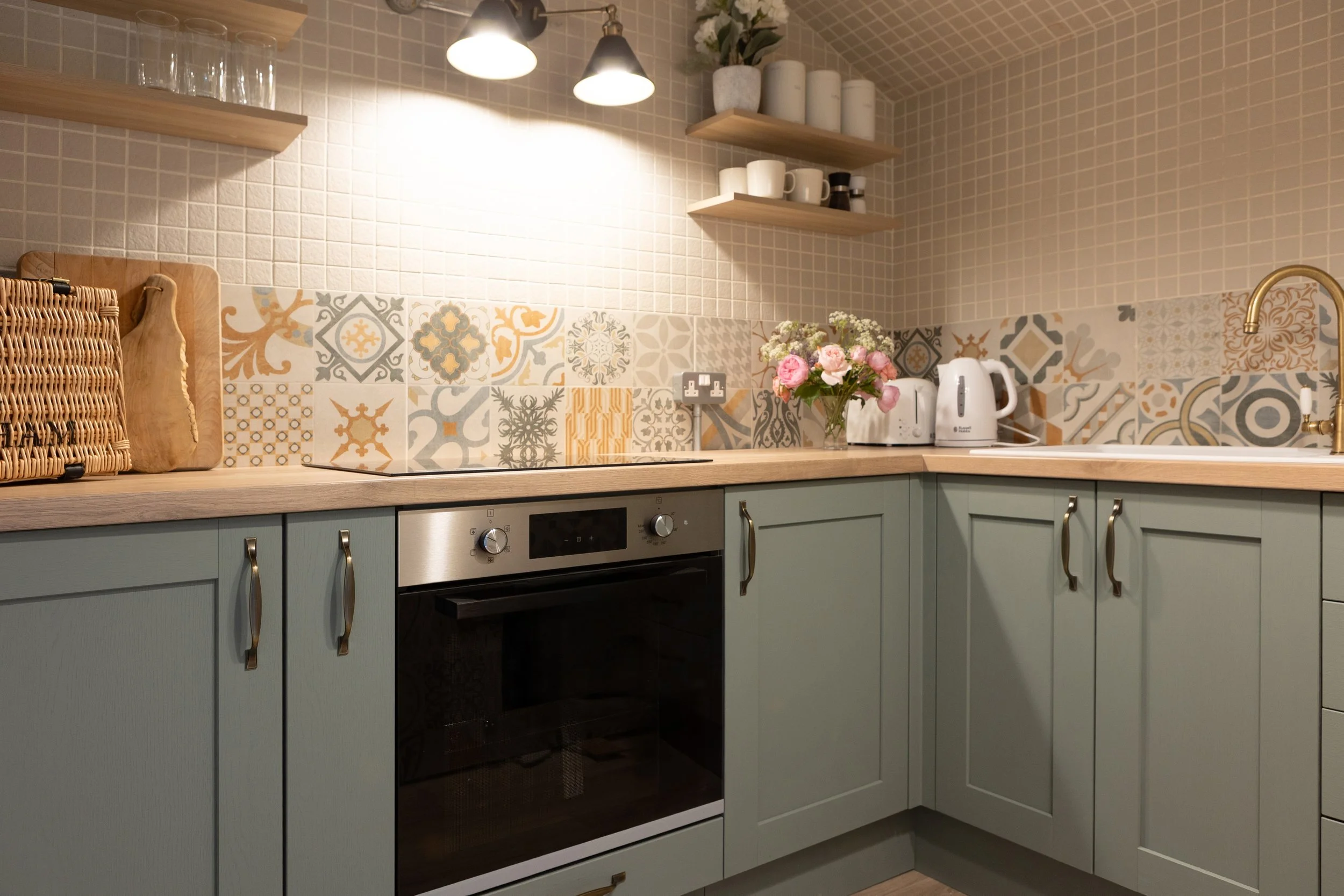 The stylish kitchen in Little Sandford, perfect for solo travellers or couples