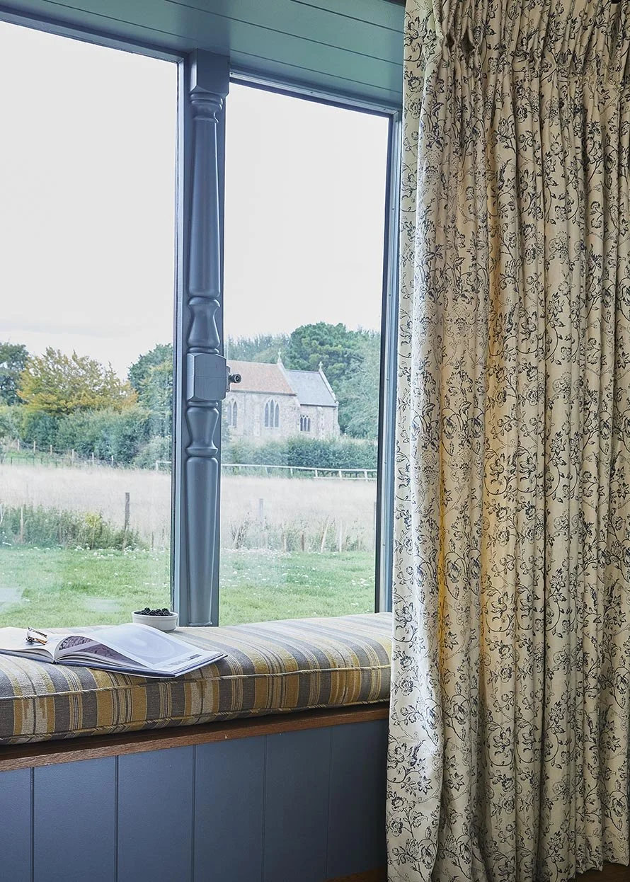The view from the window seat in Greys Court's sitting room