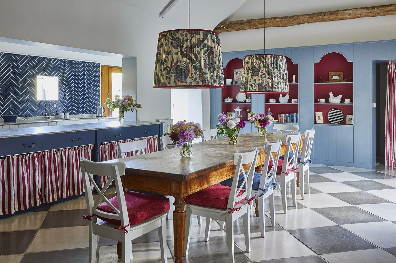 The open plan kitchen/dining room in Greys Court