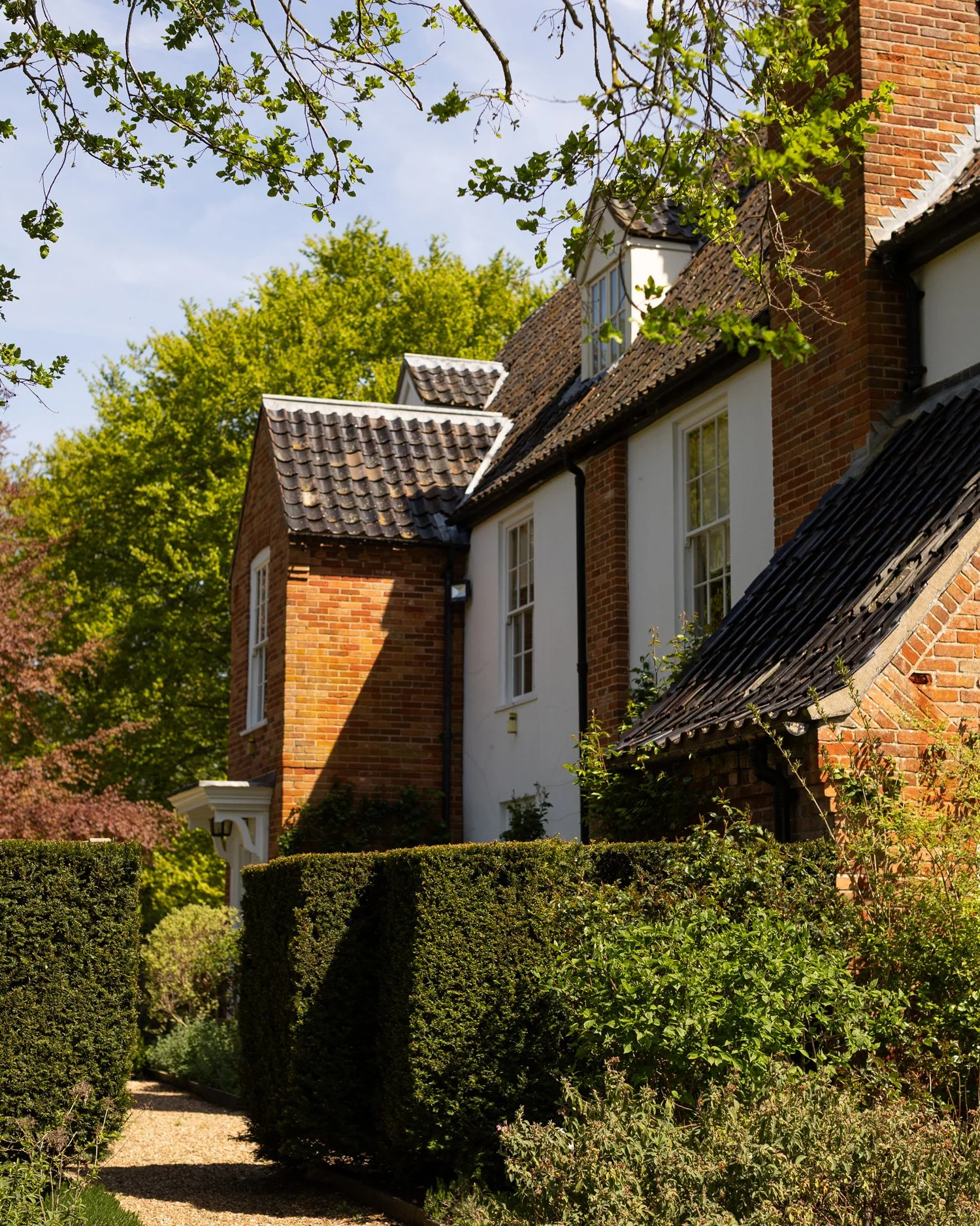 The front of the house viewed from the gardens