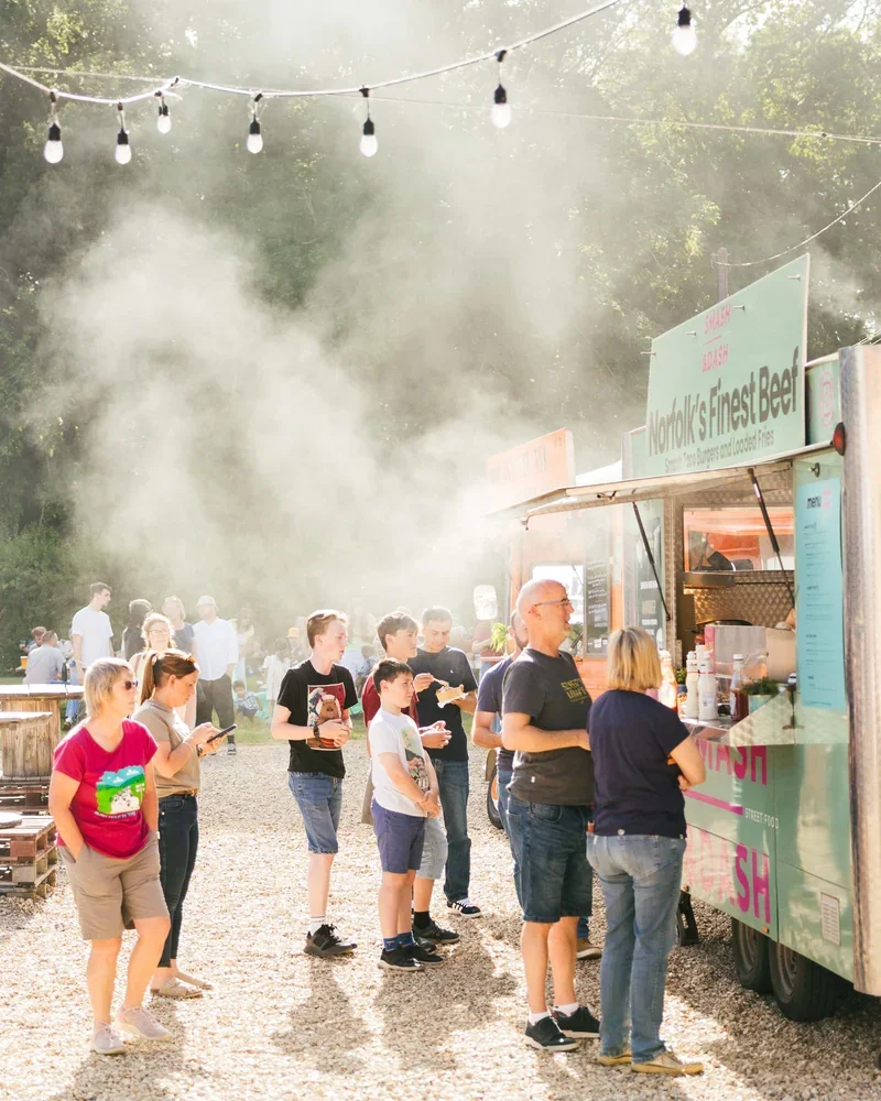 Outstanding local food trucks at a Street Food Friday at Barsham Brewery
