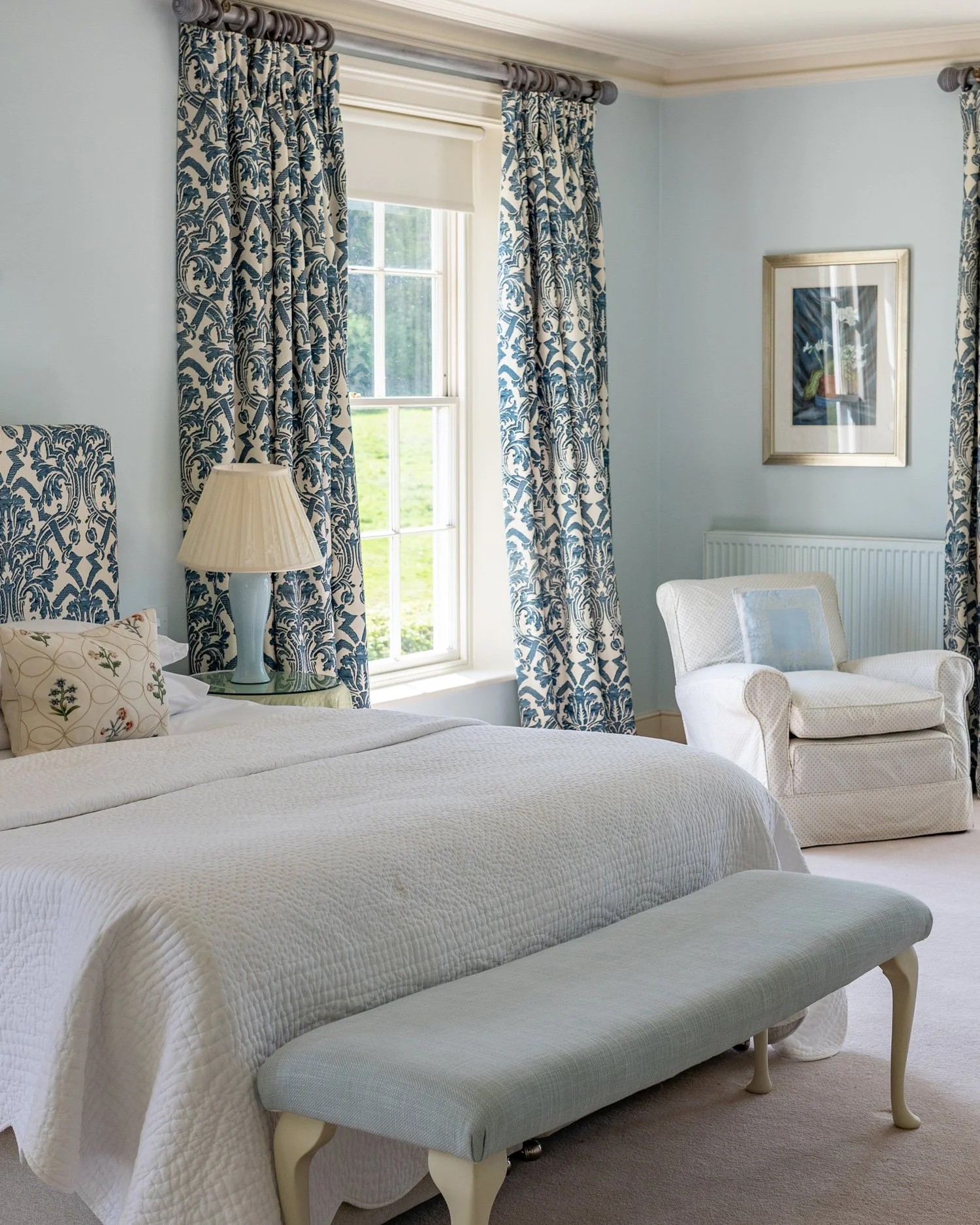 The light-filled-spacious master bedroom in Meadow House