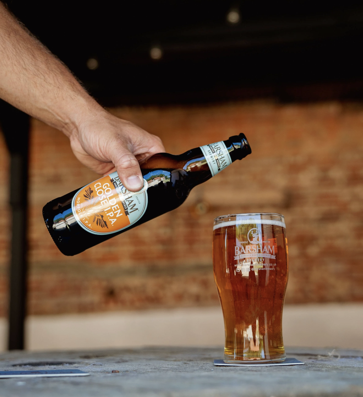 Golden Goose IPA, one of Barsham Brewery's North Norfolk-grown and brewed beers
