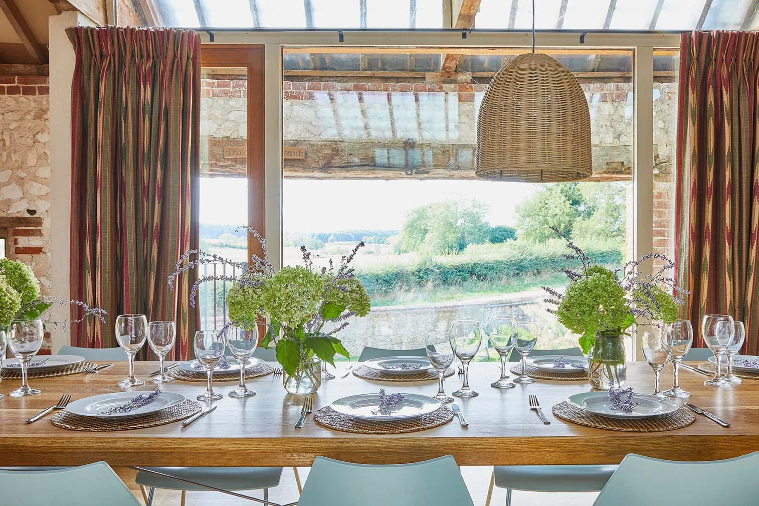 View from the double height windows from the dining area at Great East