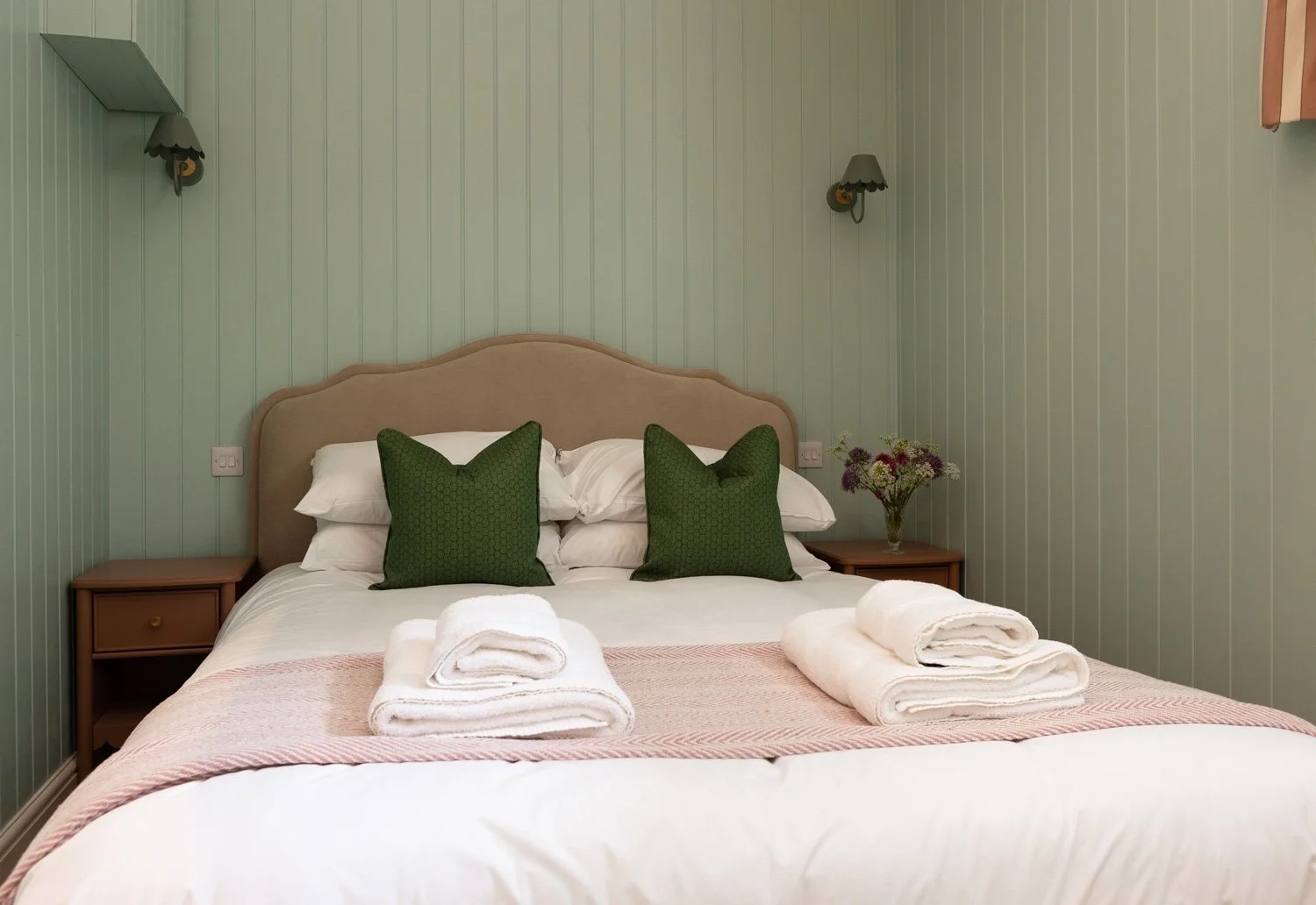 The beautifully decorated bedroom space in Little Sandford