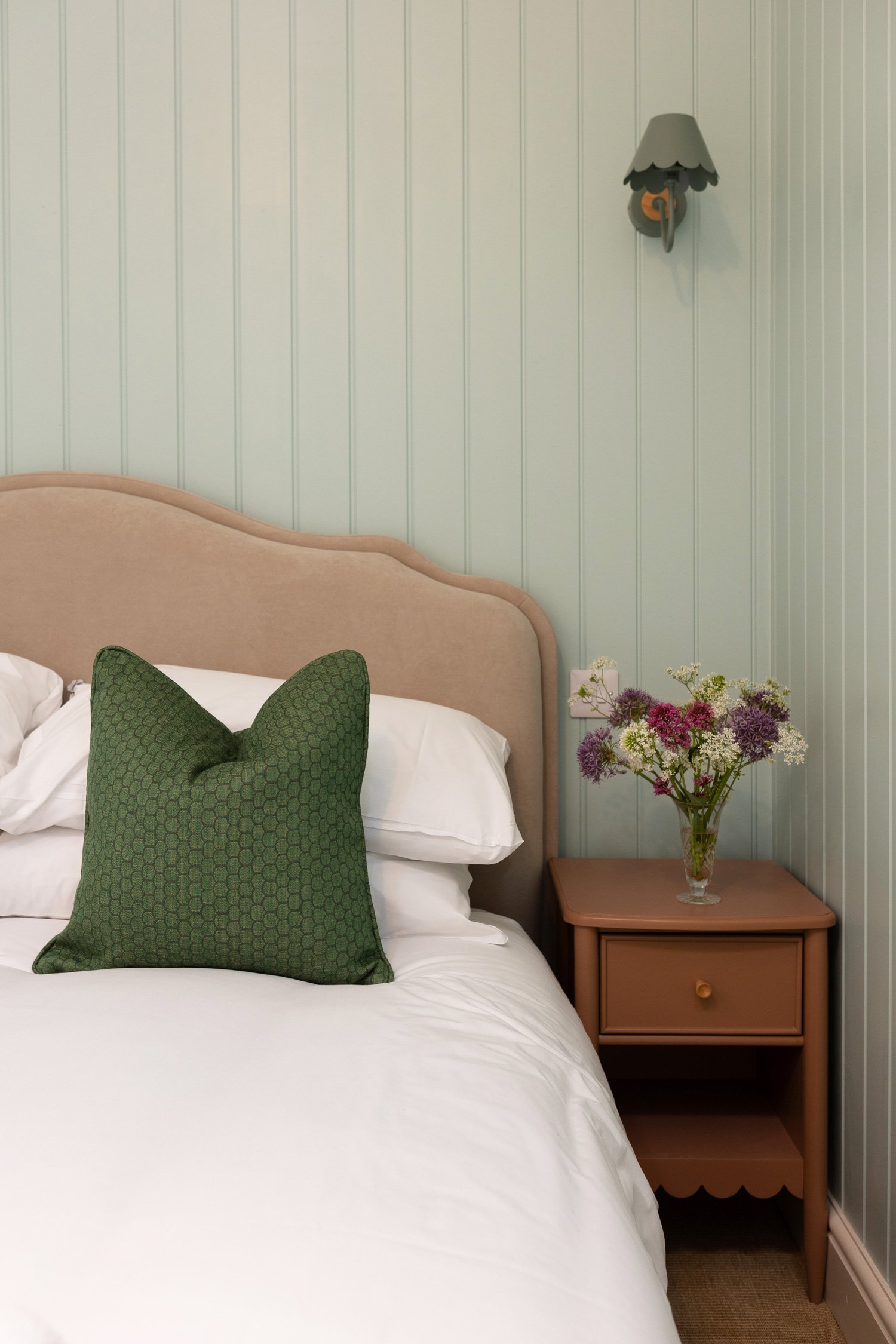Detail from the cosy bedroom in Little Sandford with king size bed