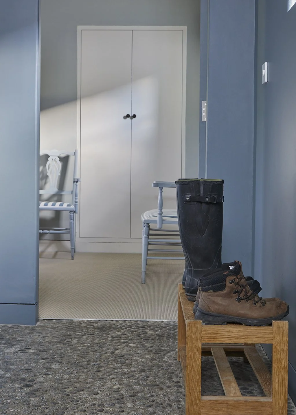 The perfect spot for muddy wellies in Little Barsham's entrance hall
