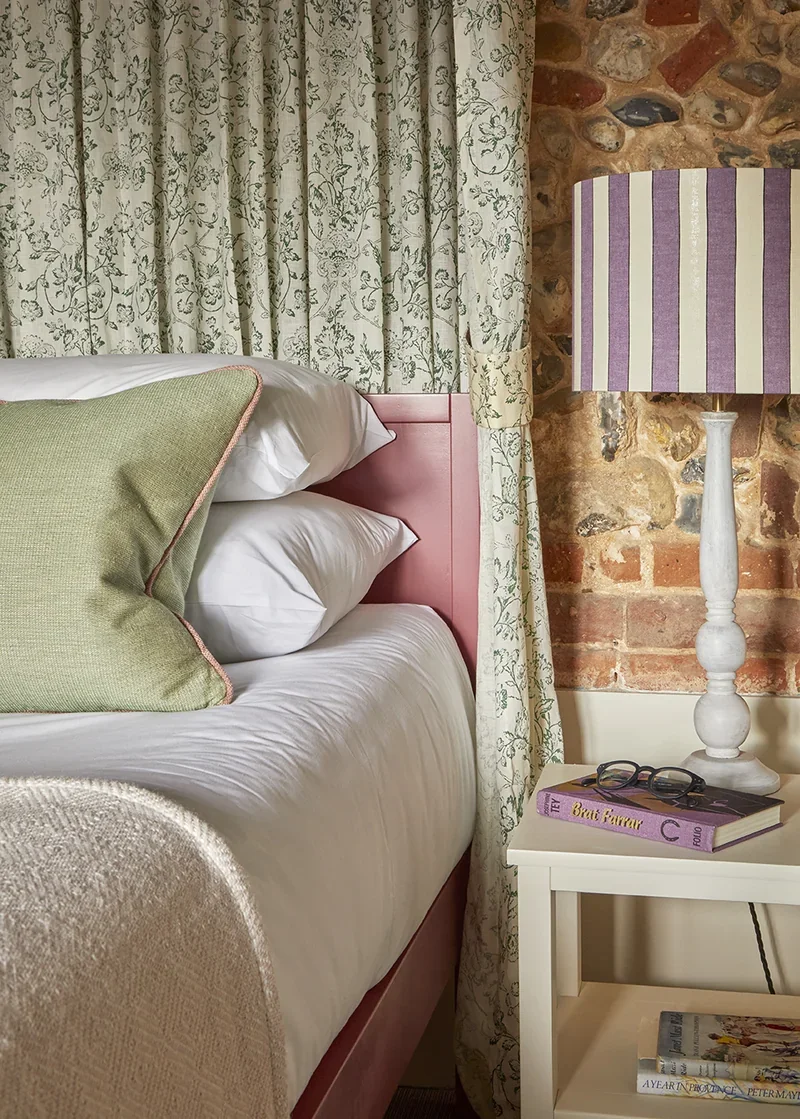 The cosy open plan living area in Little Barsham with wood burner