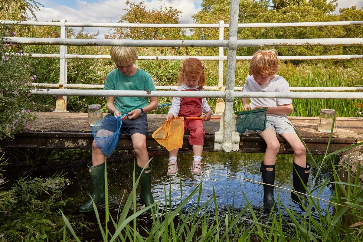 Fishing in the Stiffkey River that flows through the Barsham Estate, the perfect summer afternoon activity with children