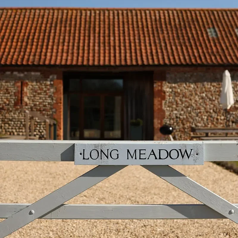 The front of Long Meadow, a self-catering holiday barn on the Barsham Estate