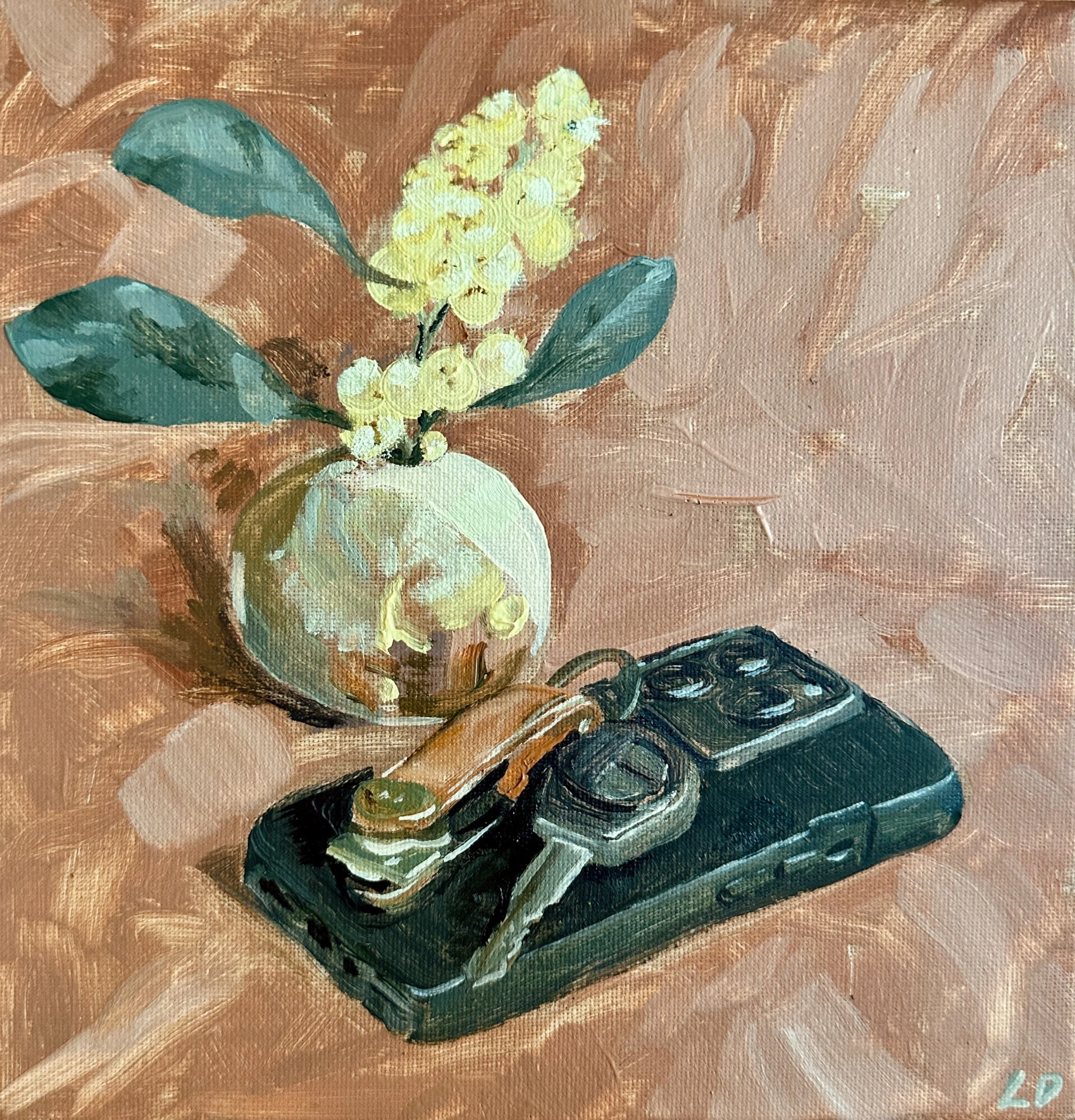 Phone, keys, wattle