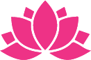 Pink stylized lotus flower logo