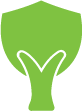 Green stylized face with hands covering eyes, resembling a mask or emoticon