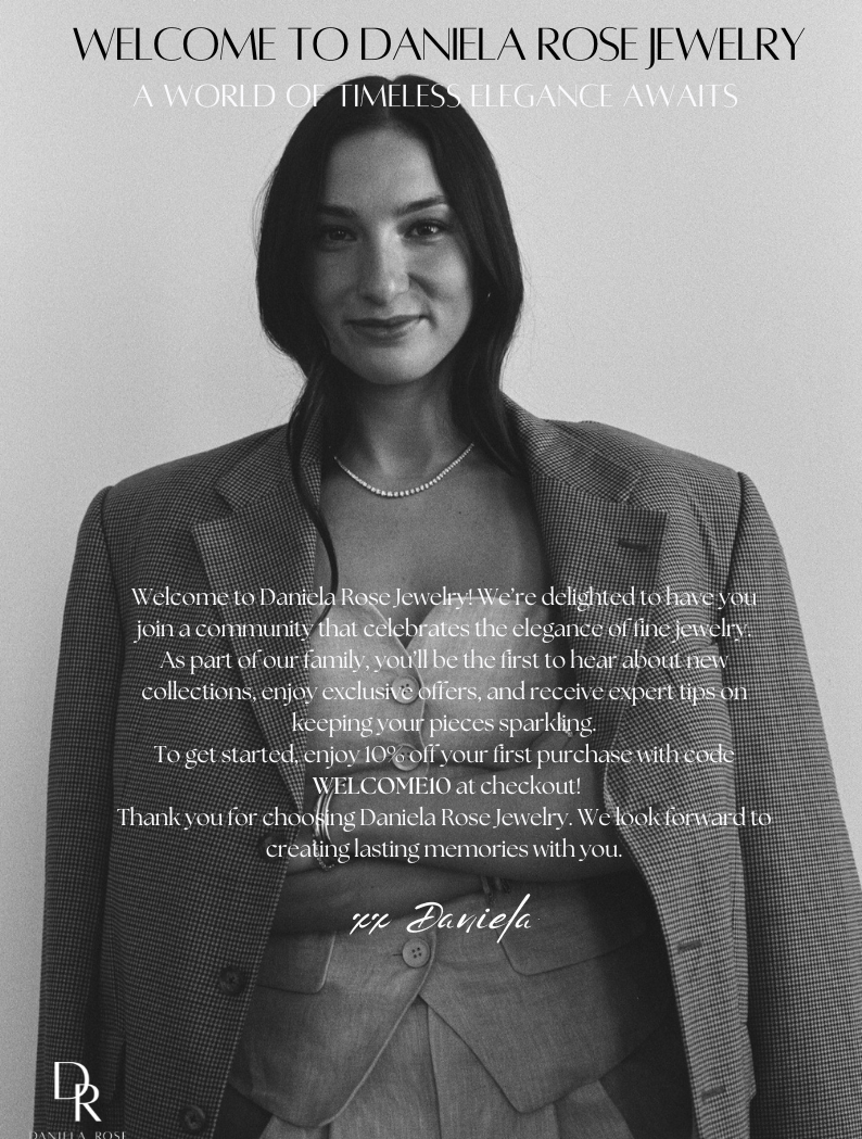 Welcome email marketing design introducing a jewelry brand, featuring a personalized message, elegant branding, and customer onboarding content for new subscribers.