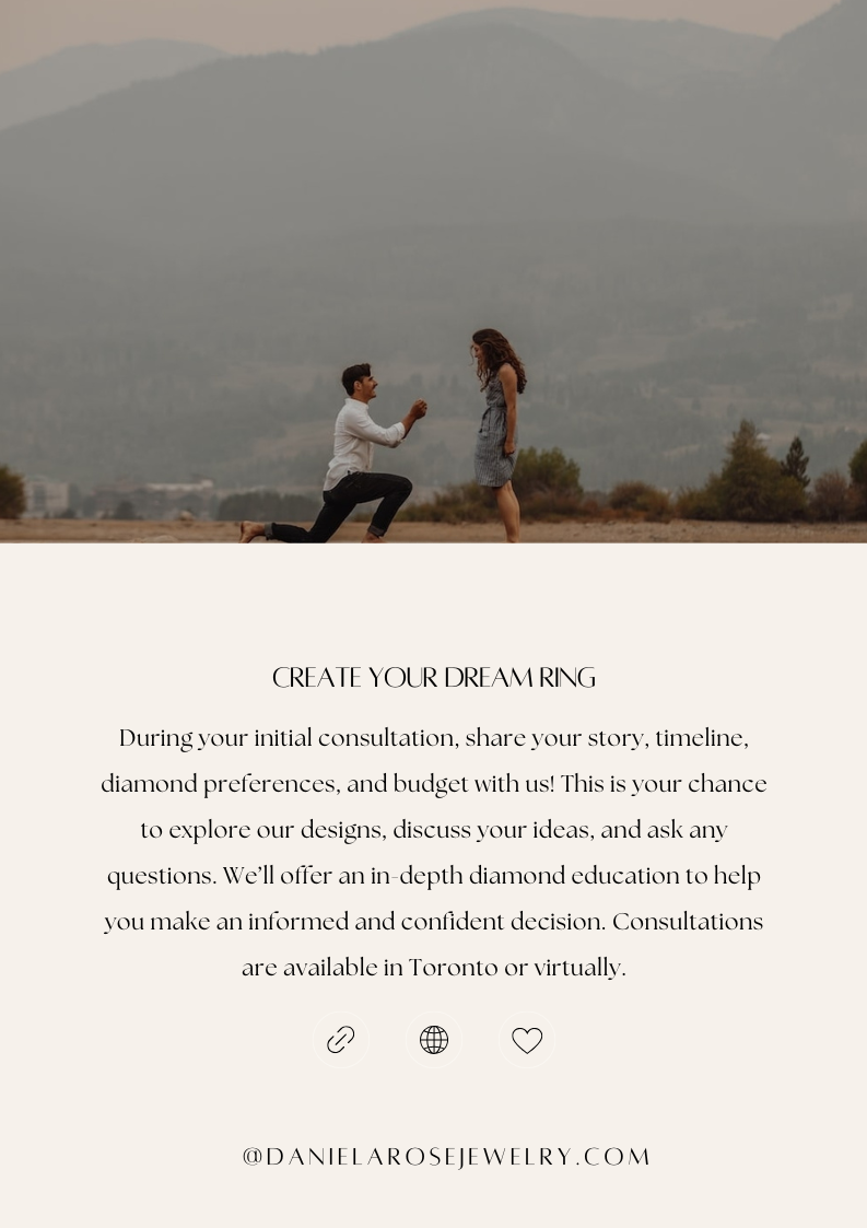 Email marketing design featuring an engagement proposal announcement with elegant imagery and personalized messaging for customer engagement and brand storytelling.