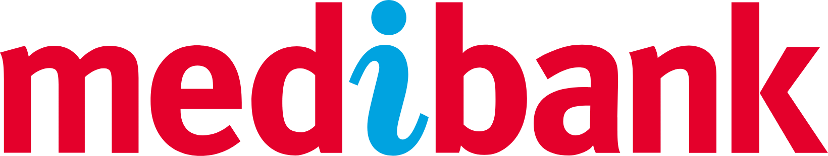 The logo of Medibank with the brand name in bold red letters and a blue stylized lowercase 'i' in the center.