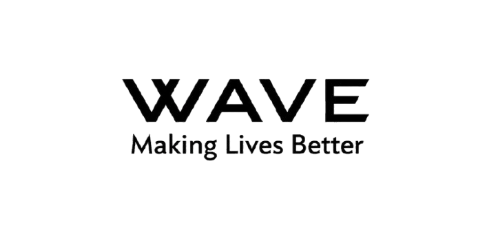 The image features the logo of The WAVE Group, a realestate organization, with the tagline "Making Lives Better."